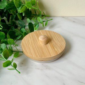 Wide Mouth 86 mm Reusable Bamboo Mason Jar Lid with Handle